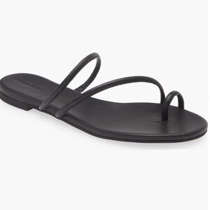 Reformation Ludo Toe Ring Black Sandals